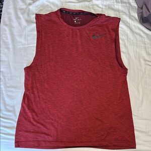 Nike Red Sleeveless Dri-FIT Shirt